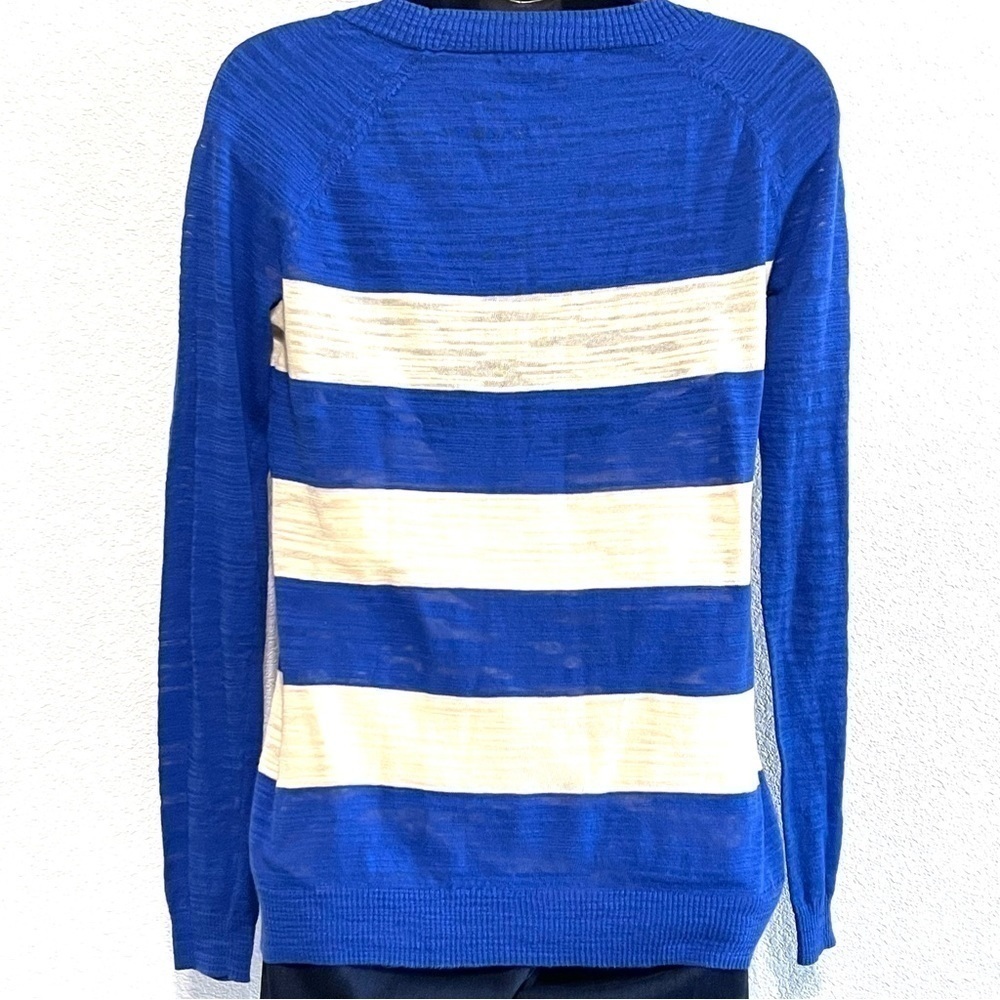Madewell Woman Blue White Stripe Sweater Size XS - Picture 7 of 14